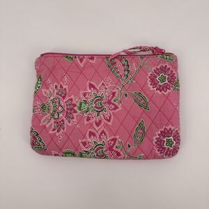 Tanya Lee Pink & Green Floral Paisley Bag Pouch Travel Quilted Y2k